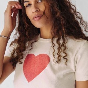 Imogene + Willie heart tee, XS (unisex sizing)